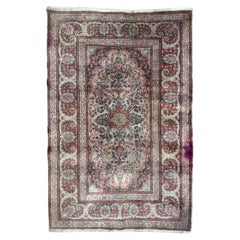 Bobyrug’s Pretty Vintage silk Turkish Kayseri rug 