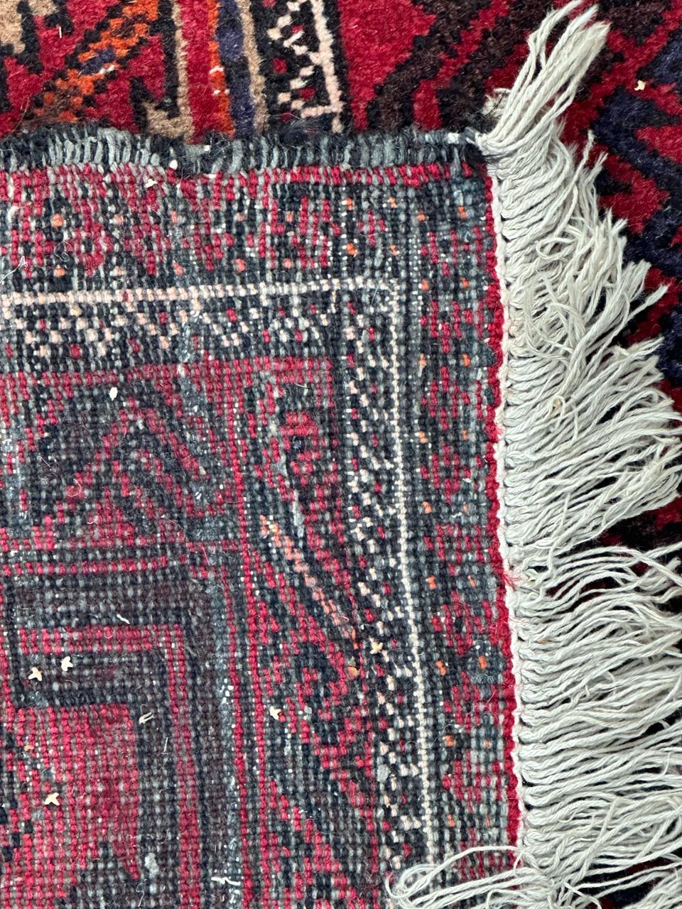 Pretty vintage tribal Baluch rug For Sale 12
