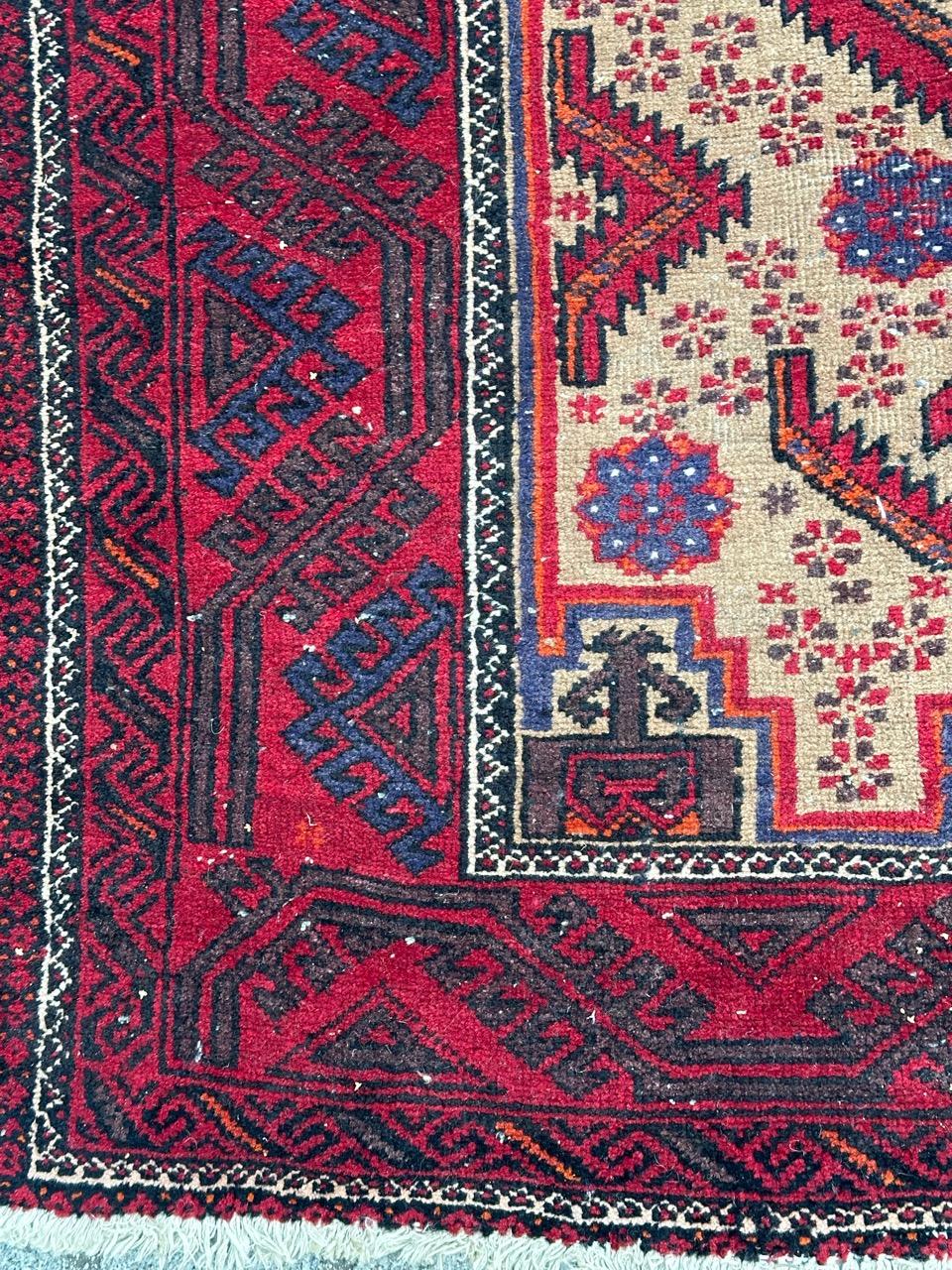 Afghan Pretty vintage tribal Baluch rug For Sale