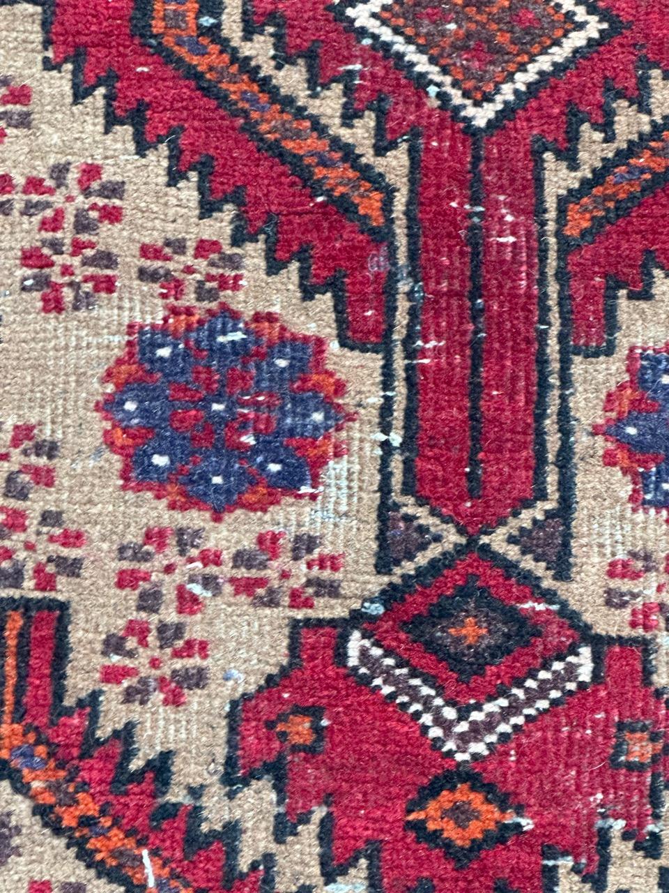 20th Century Pretty vintage tribal Baluch rug For Sale