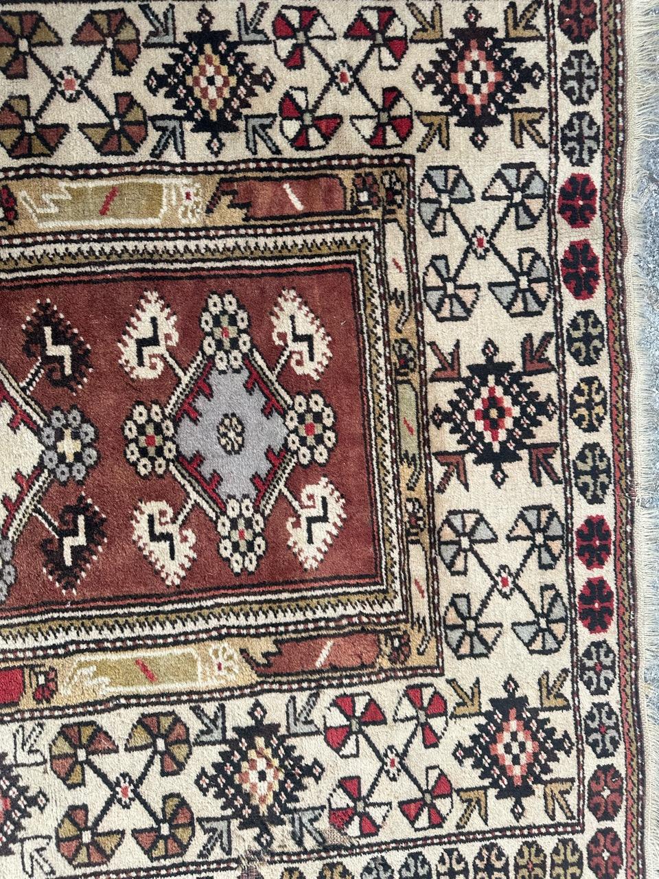 Bonita alfombra vintage turca de Anatolia en Bastante bueno estado para la venta en Saint Ouen, FR
