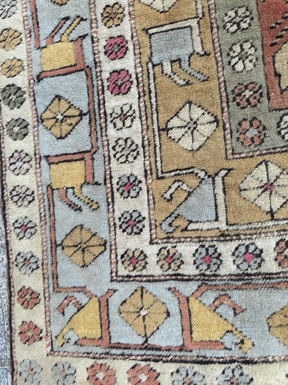 Bobyrug’s Pretty vintage Turkish Kars rug  For Sale 3