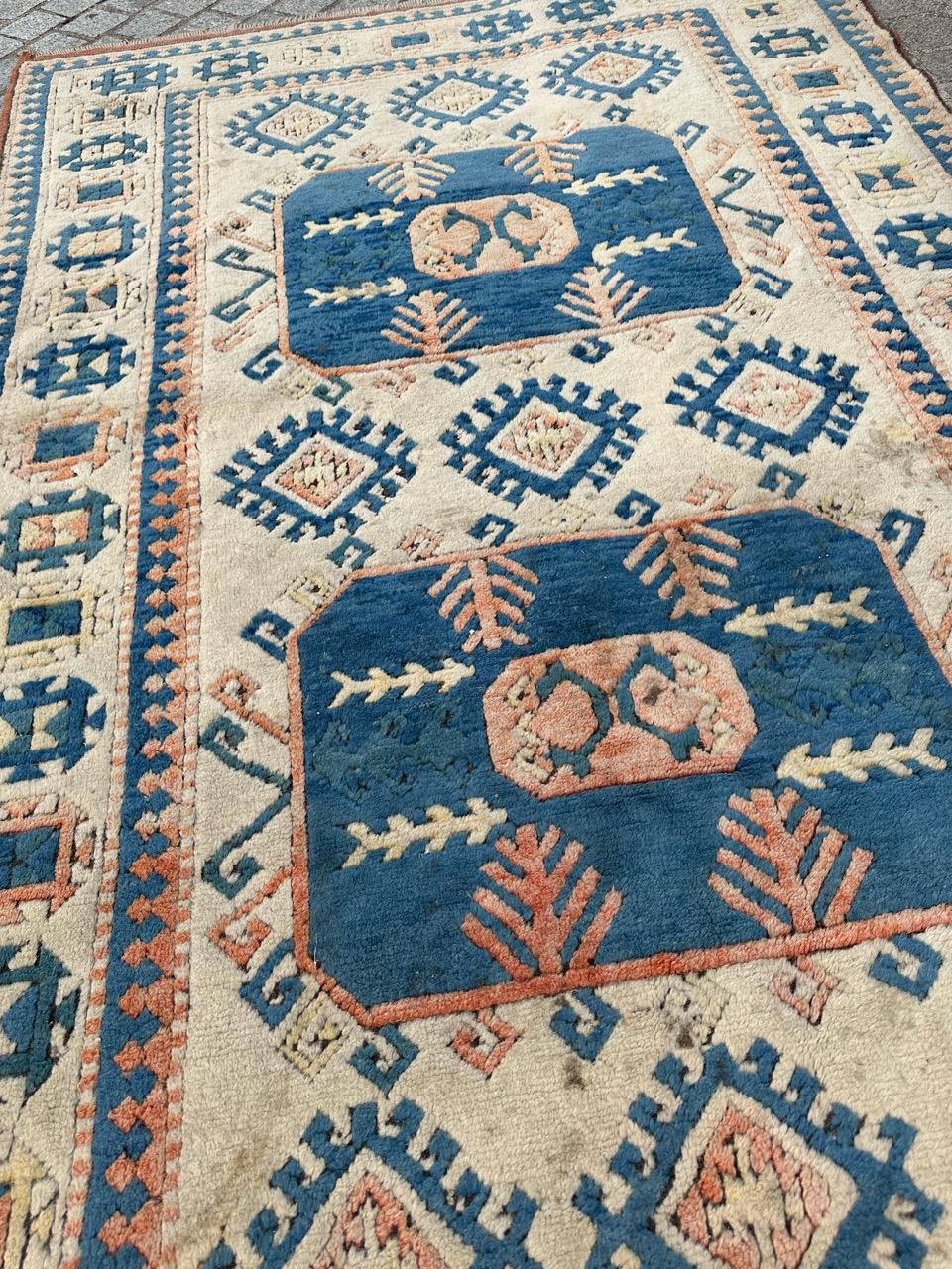 Bobyrug’s Pretty vintage Turkish Kars rug  For Sale 4