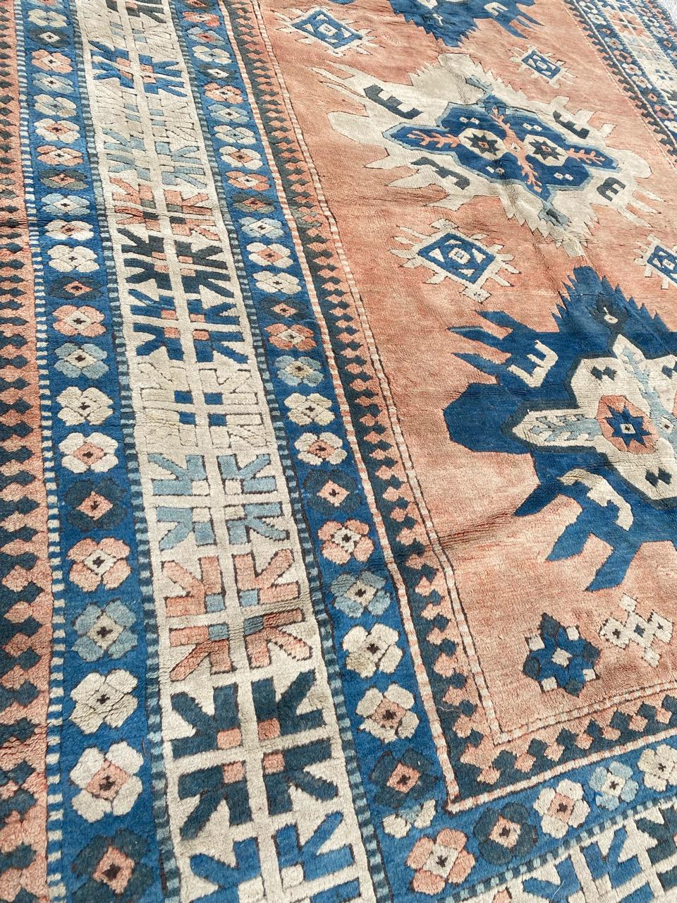 Bobyrug’s Pretty Vintage Turkish Kars Rug For Sale 10