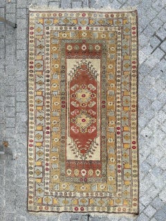 Bobyrug’s Pretty vintage Turkish Kars rug