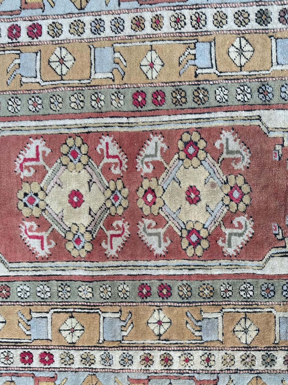 Wool Bobyrug’s Pretty vintage Turkish Kars rug  For Sale