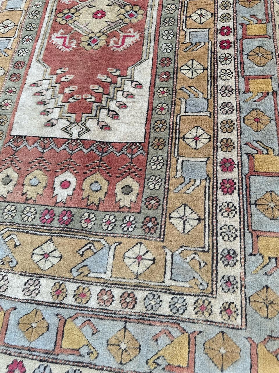 Bobyrug’s Pretty vintage Turkish Kars rug  For Sale 1
