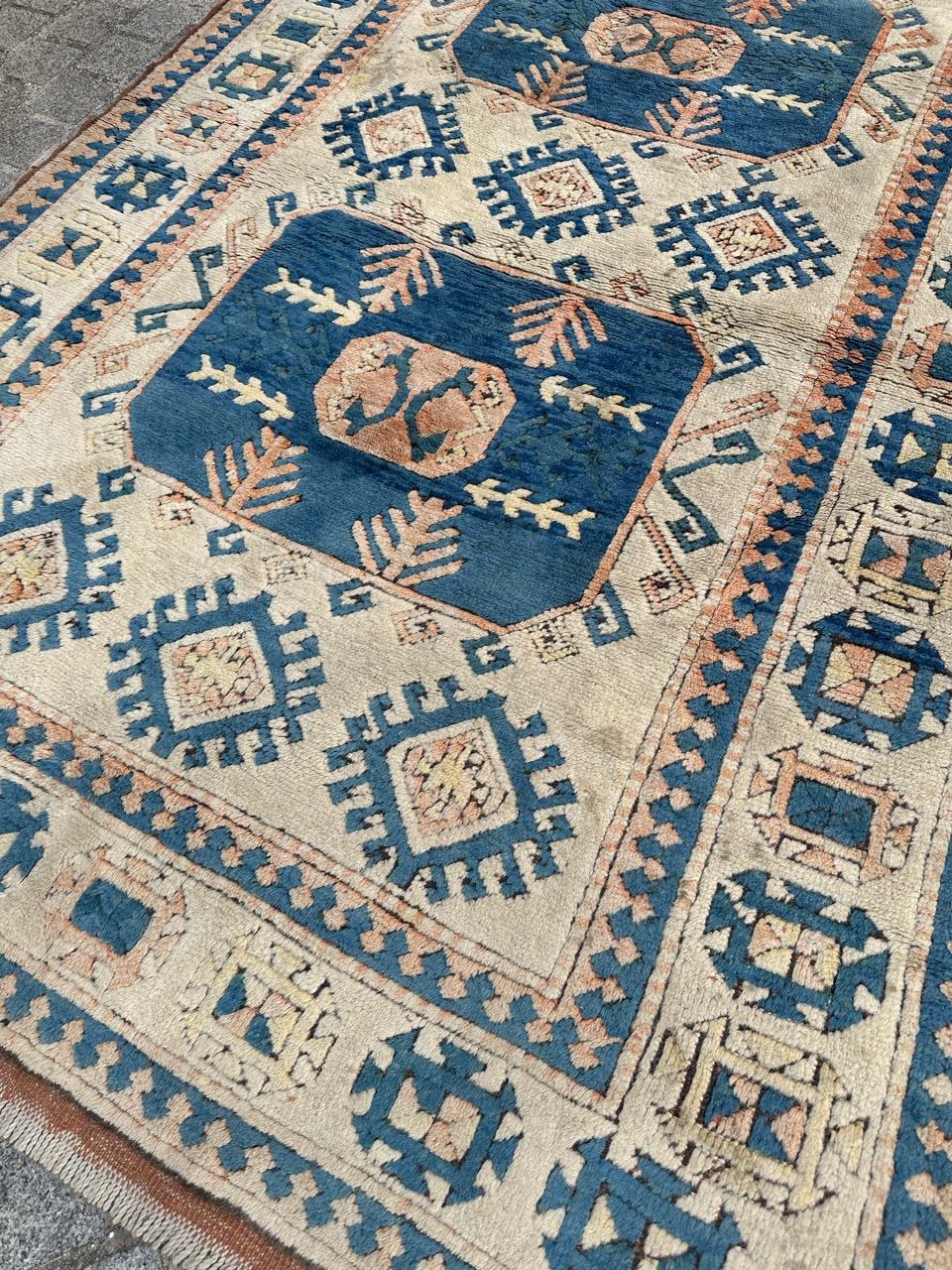 Bobyrug’s Pretty vintage Turkish Kars rug For Sale 1