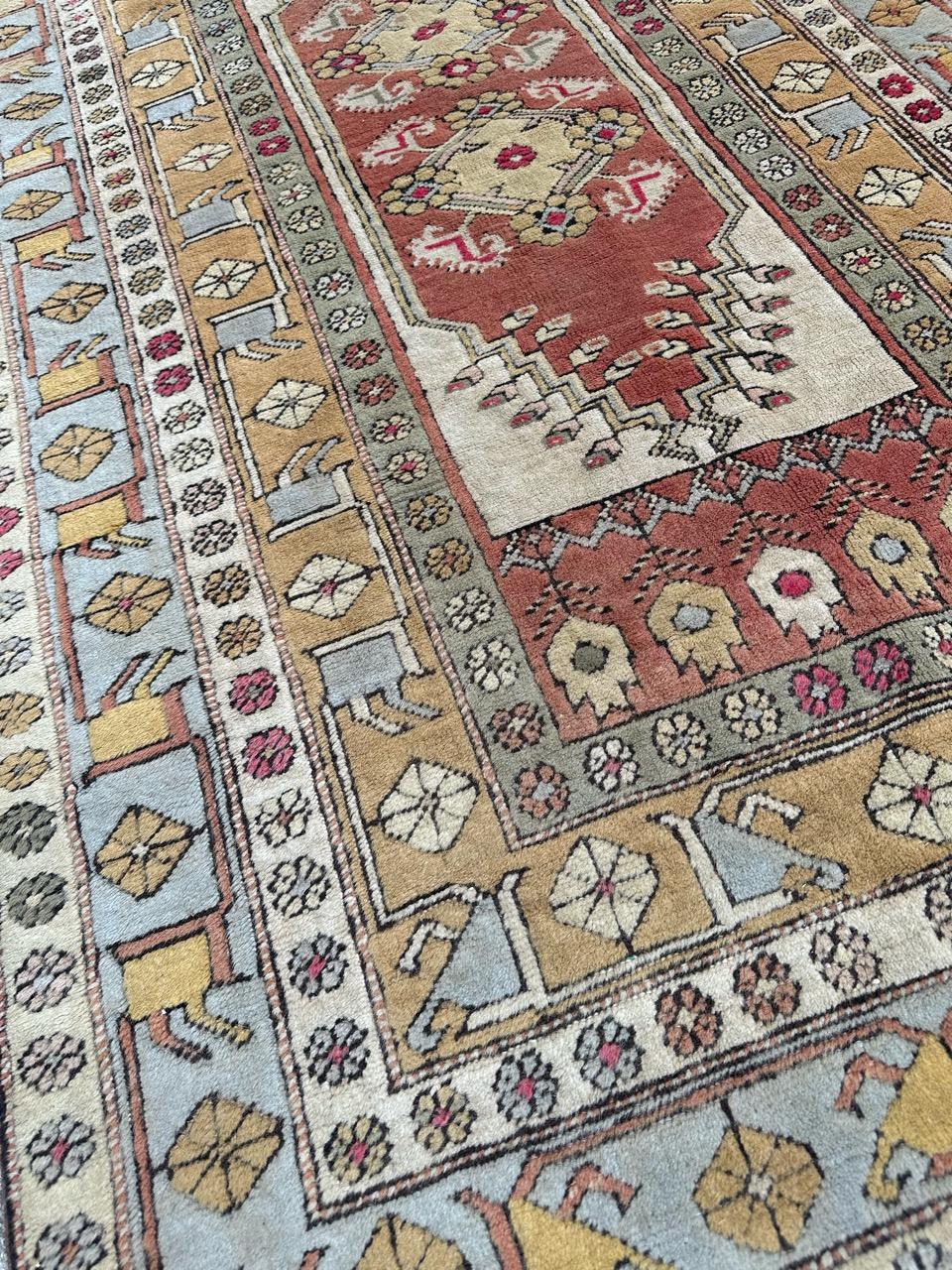 Bobyrug’s Pretty vintage Turkish Kars rug  For Sale 2