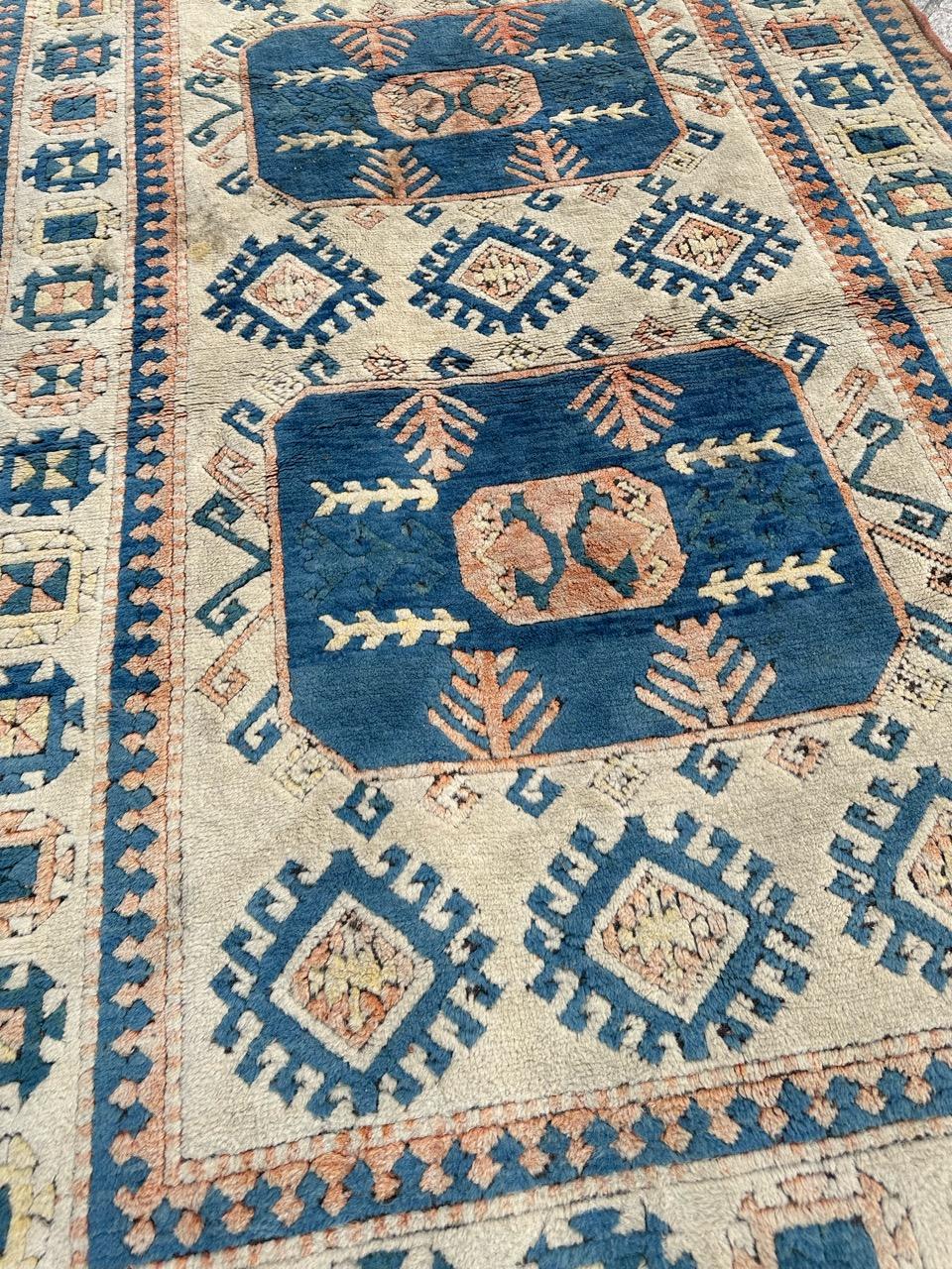 Bobyrug’s Pretty vintage Turkish Kars rug For Sale 2