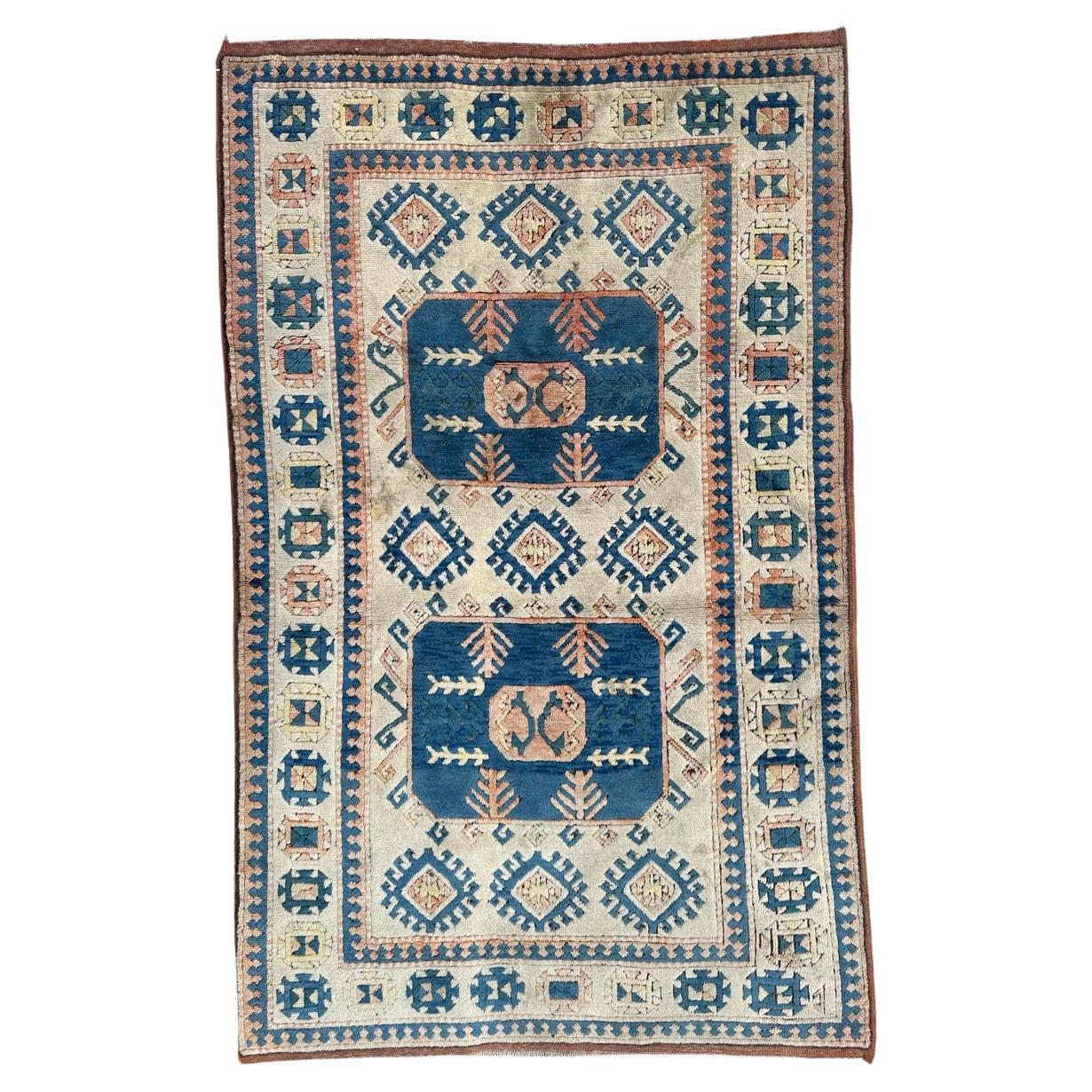 Bobyrug’s Pretty vintage Turkish Kars rug 