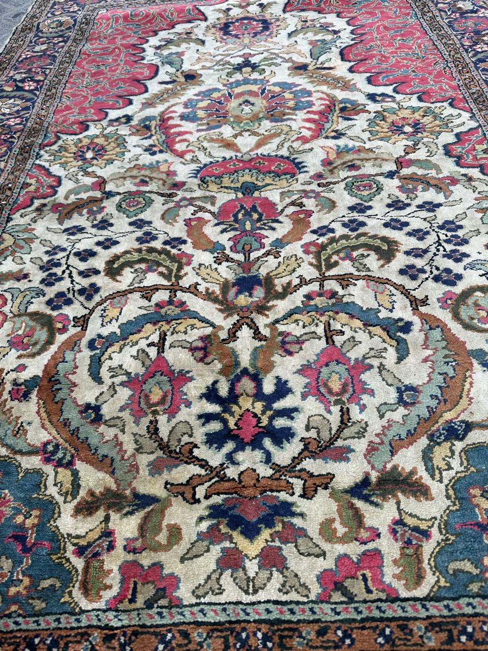 Bobyrug’s Pretty vintage Turkish Kayseri silk rug  For Sale 6