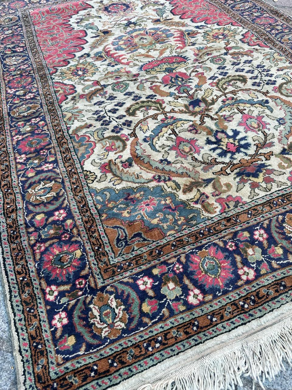 Bobyrug’s Pretty vintage Turkish Kayseri silk rug  For Sale 7