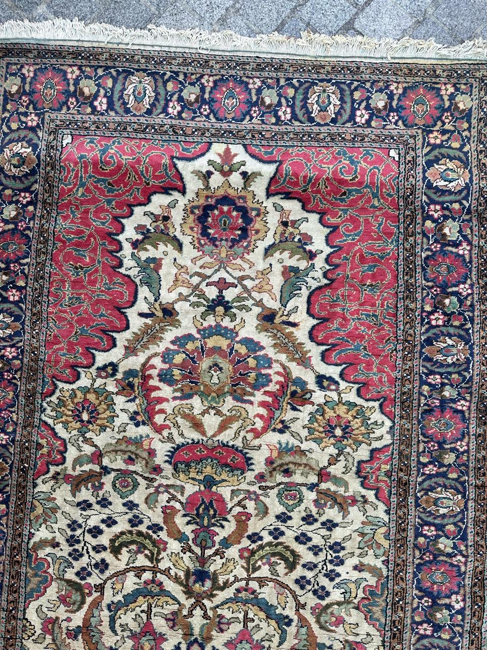 Tabriz Bobyrug’s Pretty vintage Turkish Kayseri silk rug  For Sale
