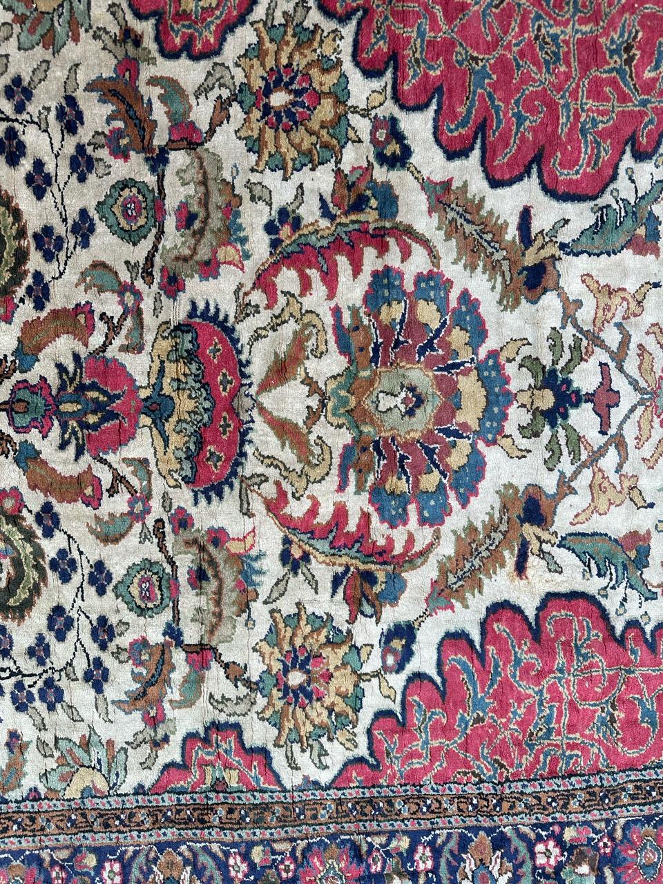 20th Century Bobyrug’s Pretty vintage Turkish Kayseri silk rug  For Sale