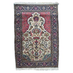 Joli tapis de soie turque Kayseri vintage de Bobyrug 
