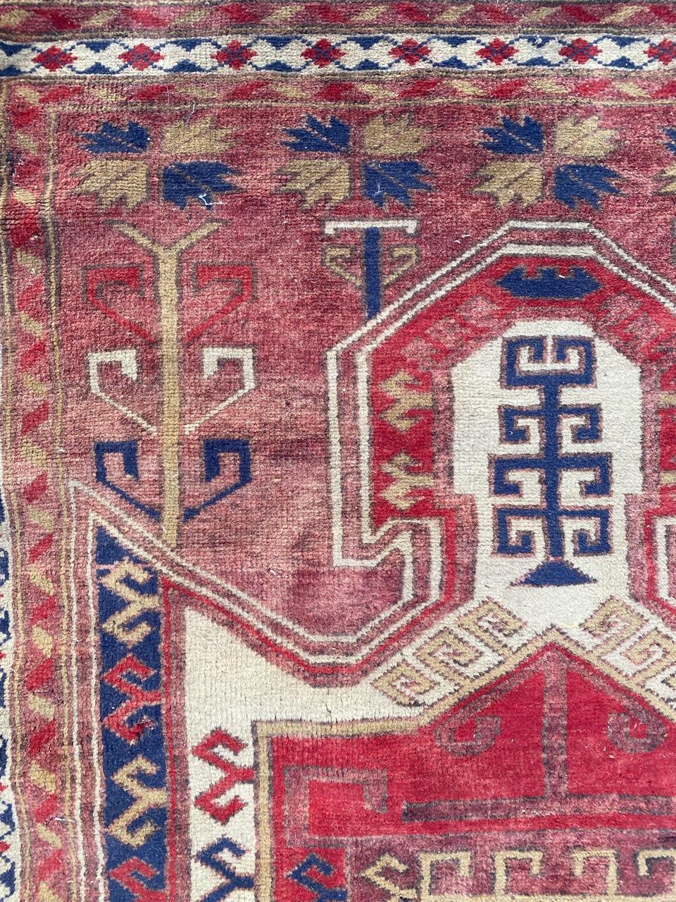 Bobyrug’s Pretty Vintage Turkish Rug For Sale 3