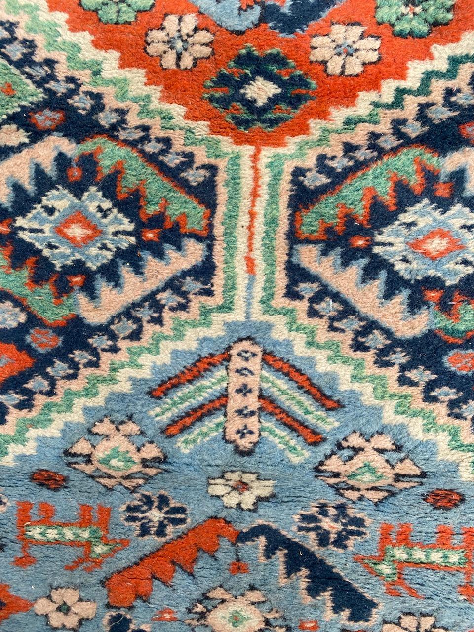 Hand-Knotted Bobyrug’s Pretty Vintage Turkish Rug For Sale