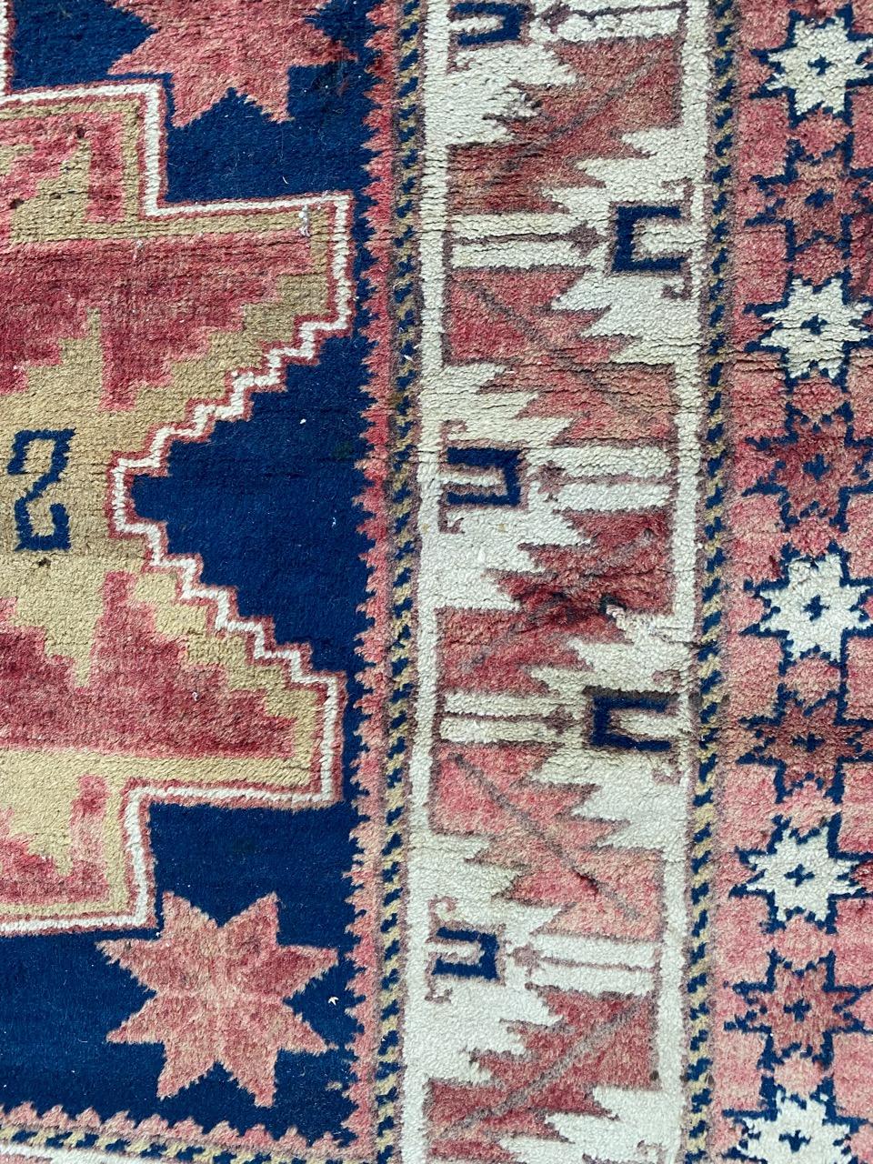 Wool Bobyrug’s Pretty Vintage Turkish Rug For Sale