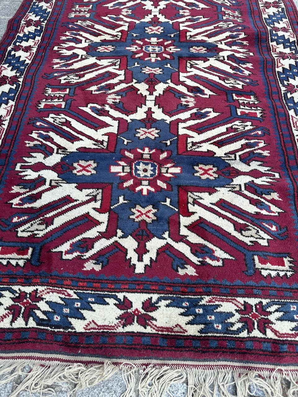 Hübscher türkischer Vintage-Teppich Kazak-Design im Angebot 3