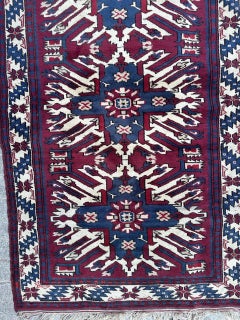 Pretty vintage Turkish rug Kazak design