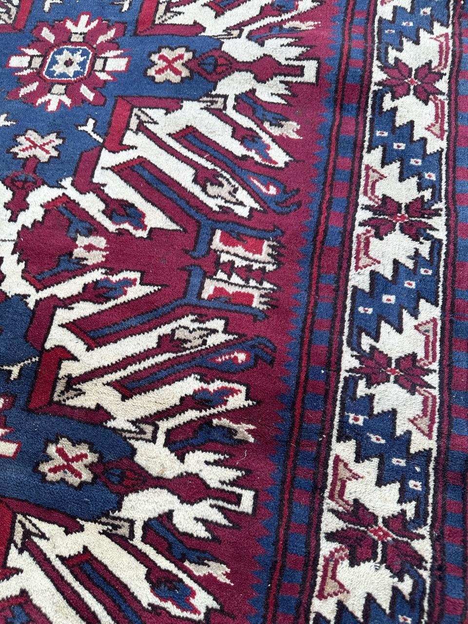 Hübscher türkischer Vintage-Teppich Kazak-Design (Wolle) im Angebot