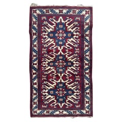 Pretty vintage Turkish rug Kazak design 