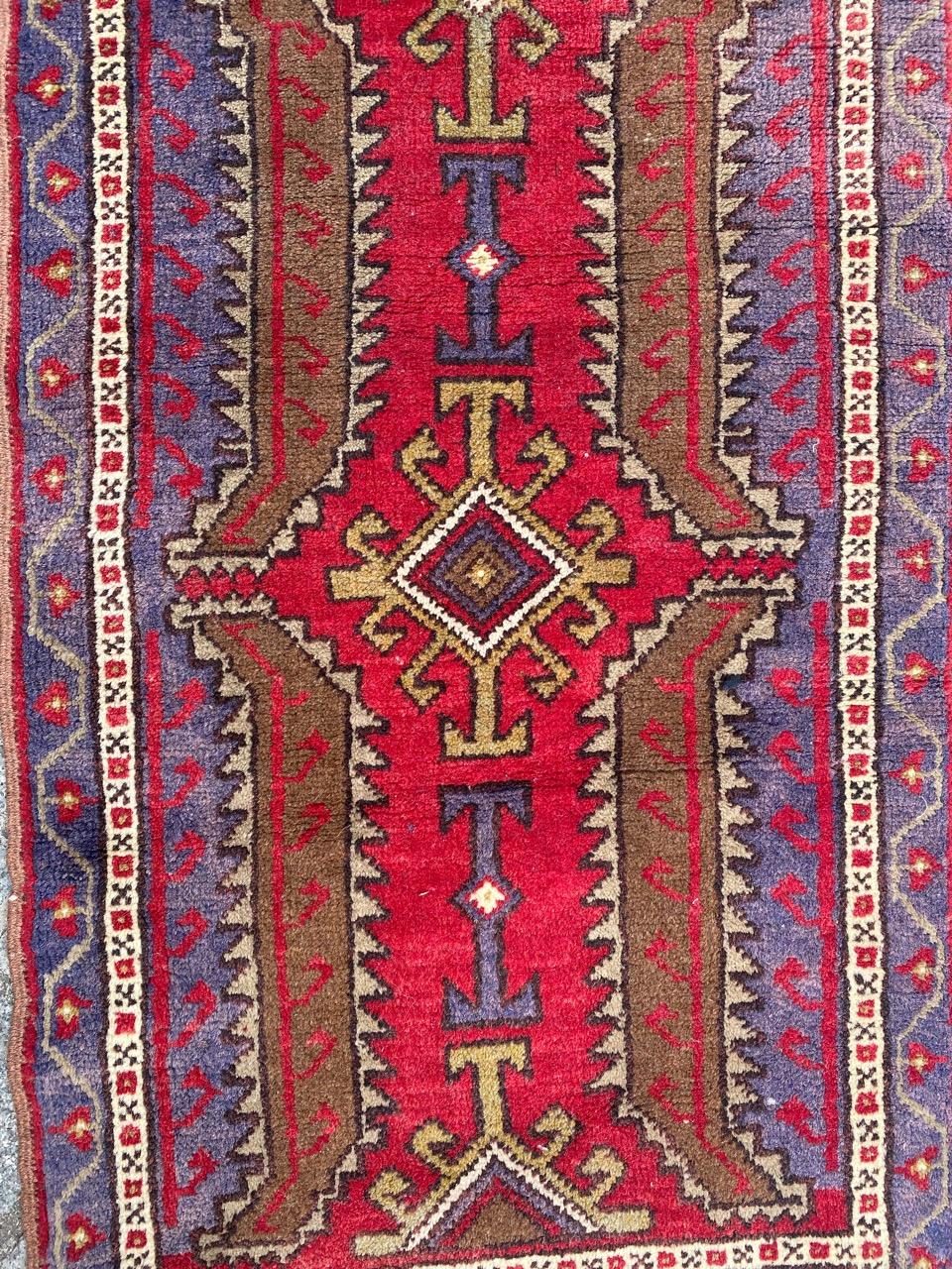 Bobyrug’s Pretty Vintage Turkish Yastik Rug For Sale 7