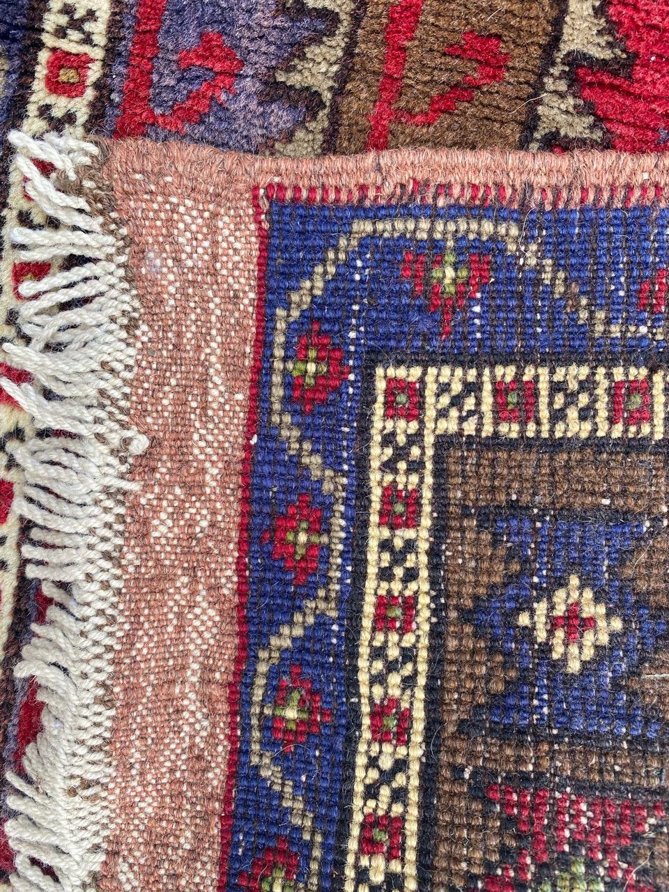 Bobyrug’s Pretty Vintage Turkish Yastik Rug For Sale 8