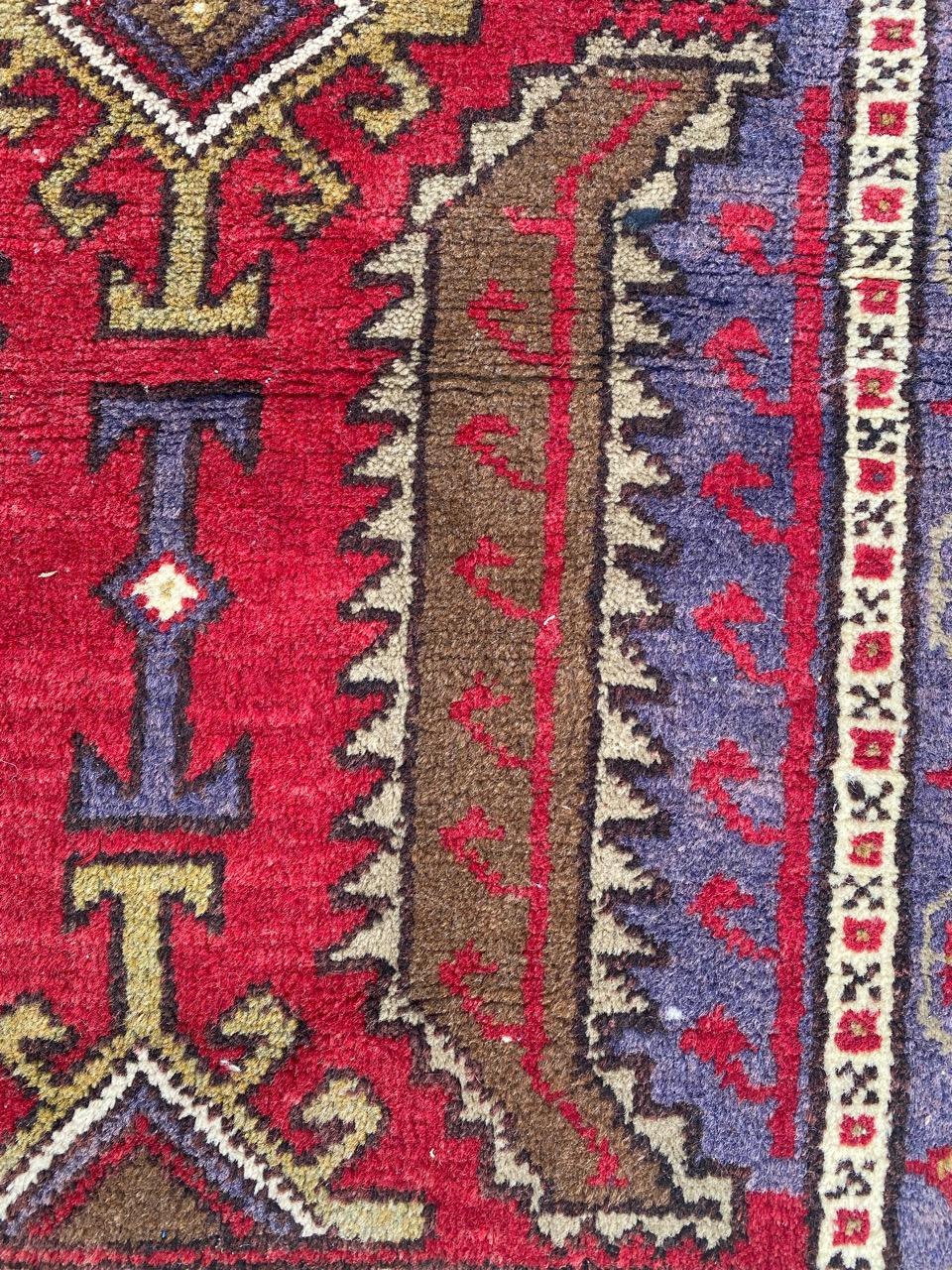 Wool Bobyrug’s Pretty Vintage Turkish Yastik Rug For Sale
