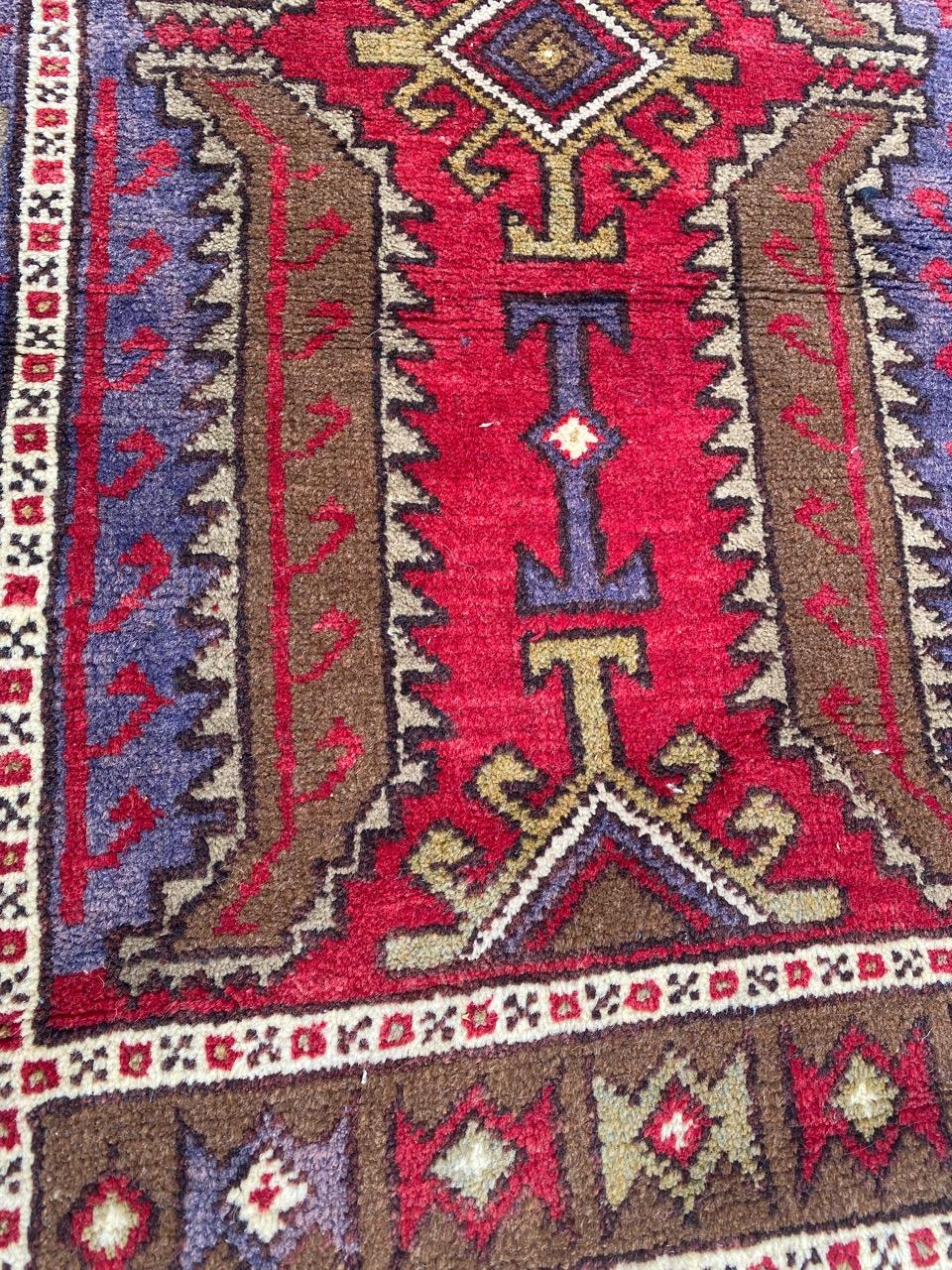 Bobyrug’s Pretty Vintage Turkish Yastik Rug For Sale 2