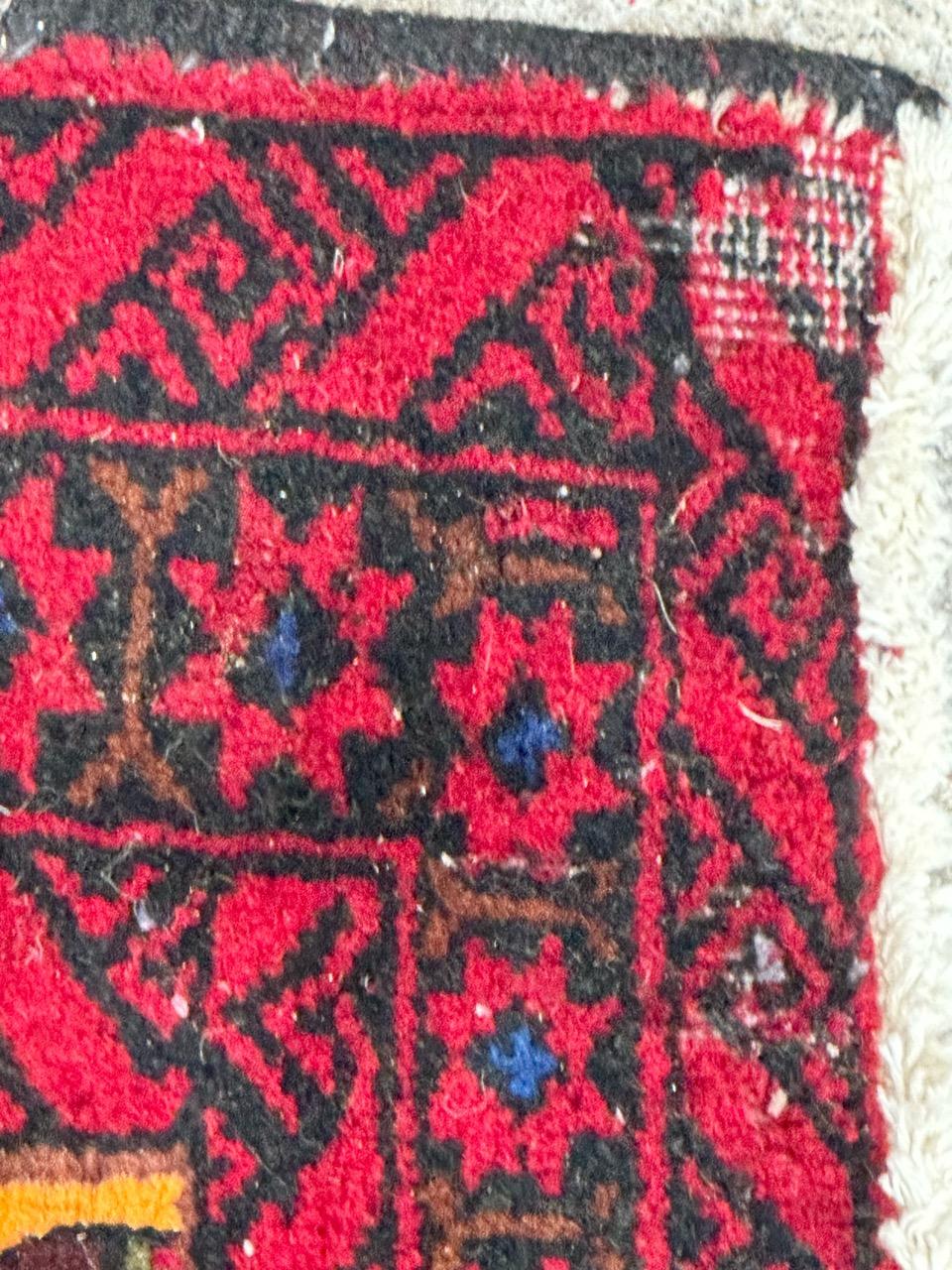 Pretty vintage Turkmen Baluch rug For Sale 2