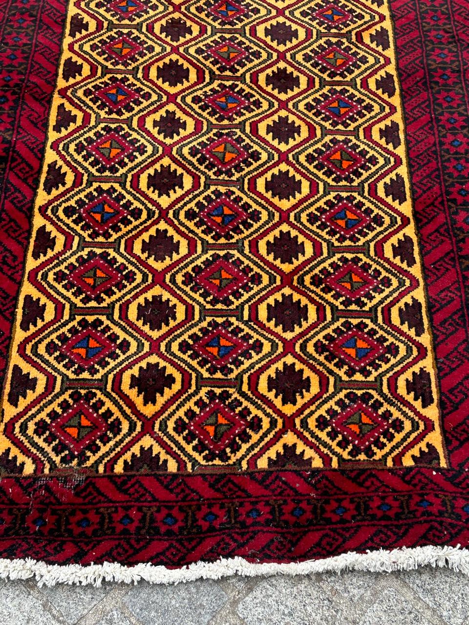 Pretty vintage Turkmen Baluch rug For Sale 4