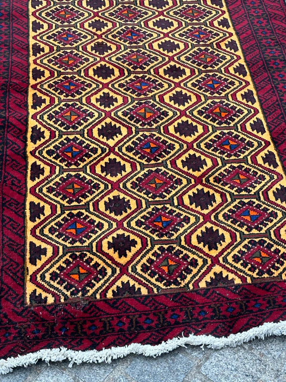 Pretty vintage Turkmen Baluch rug For Sale 7