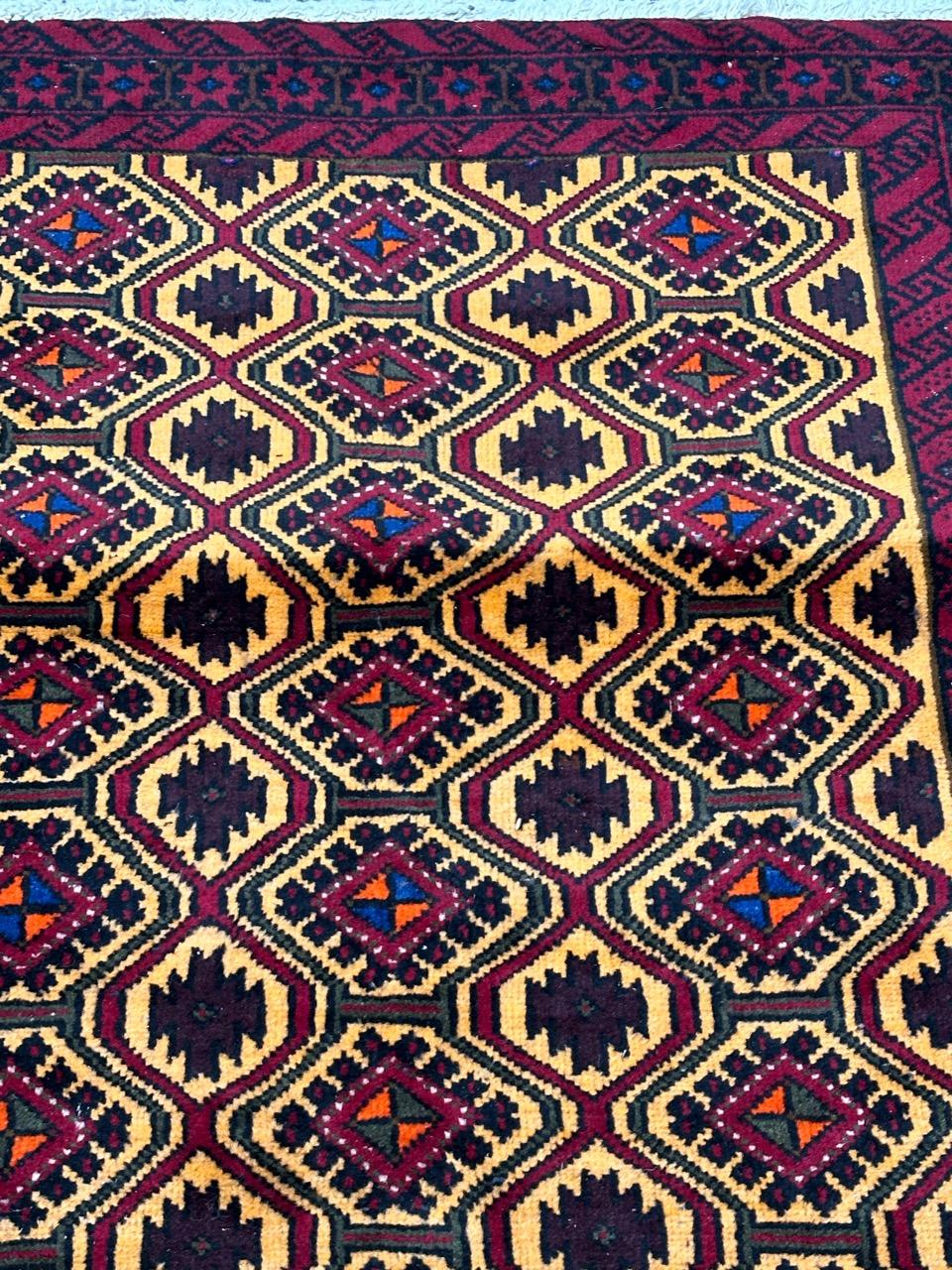 Pretty vintage Turkmen Baluch rug For Sale 8