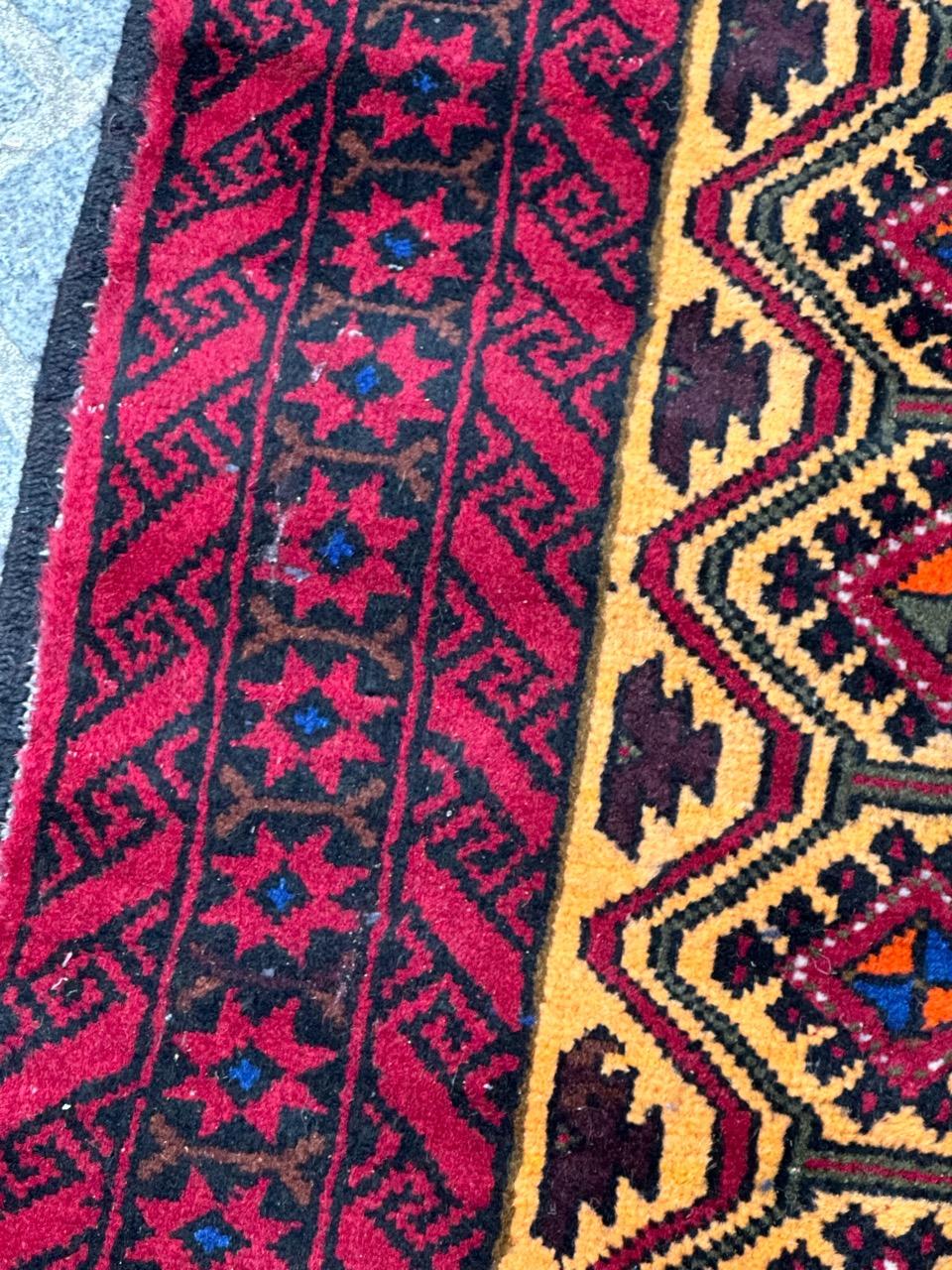 Pretty vintage Turkmen Baluch rug For Sale 10