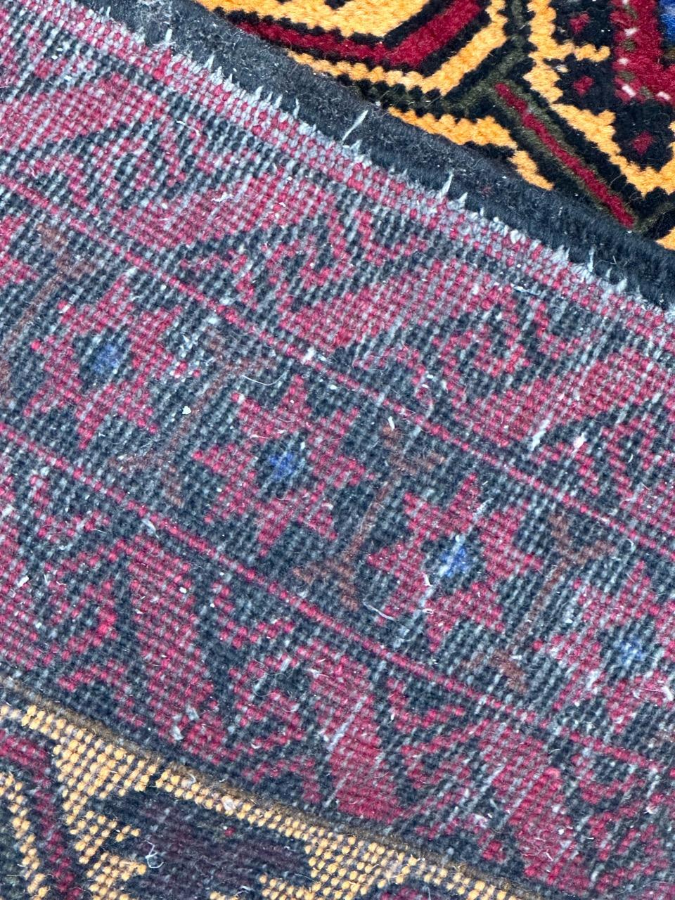 Pretty vintage Turkmen Baluch rug For Sale 12