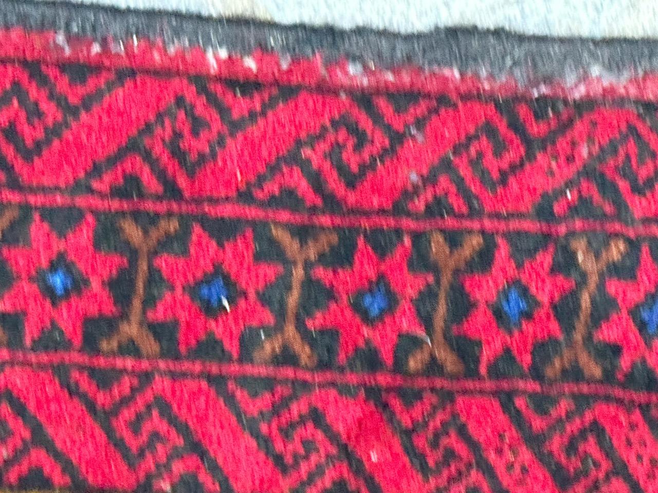 Pretty vintage Turkmen Baluch rug For Sale 1