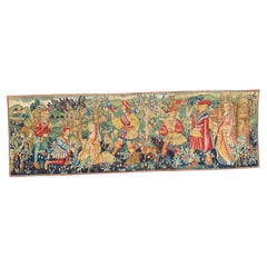 Hübscher breiter französischer Siebdruck-Wandteppich im Vintage-Stil, von Hand gedruckt.  "