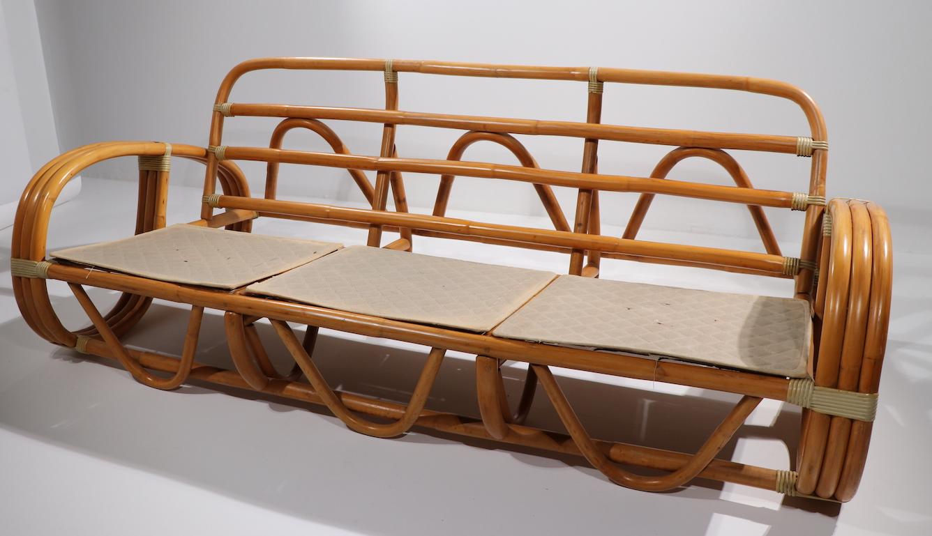 Pretzel Arm Bamboo Sofa 3