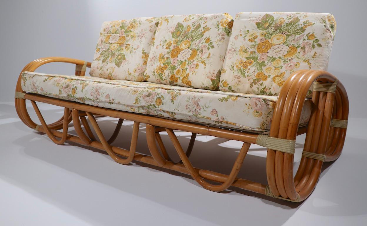 American Pretzel Arm Bamboo Sofa