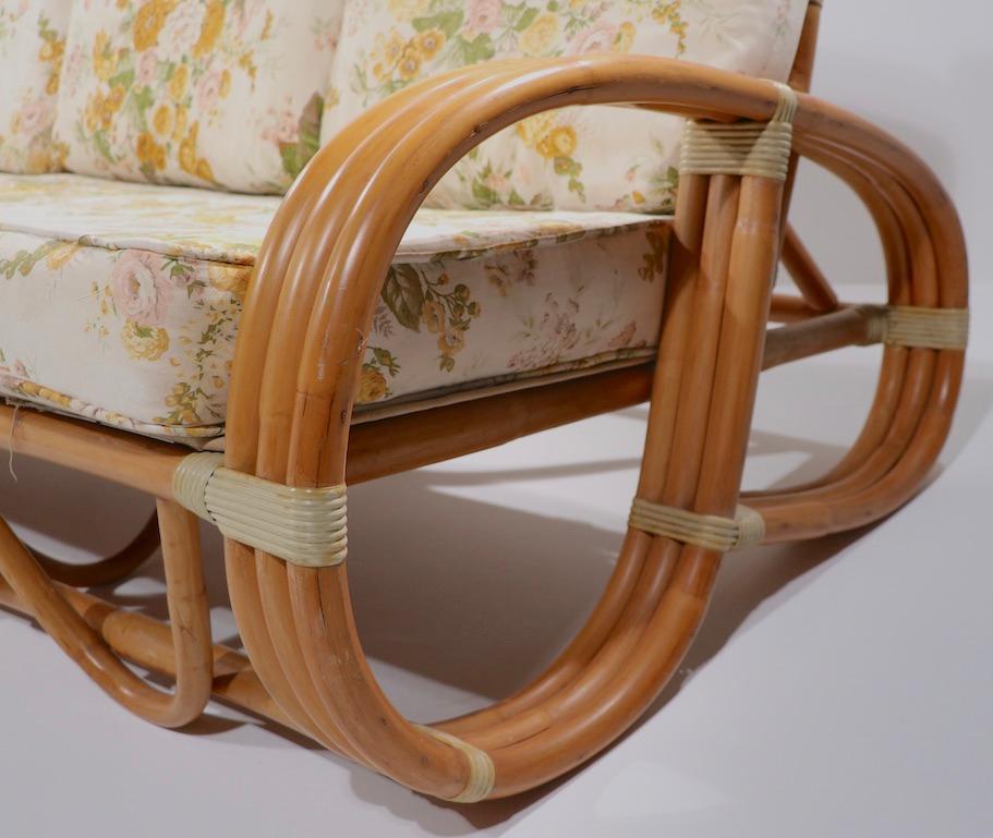 Pretzel Arm Bamboo Sofa In Good Condition In New York, NY