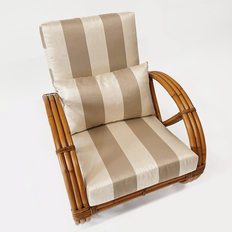 Rattan lounge chair pretzel style in the manner of Paul Frankl, France 1950s