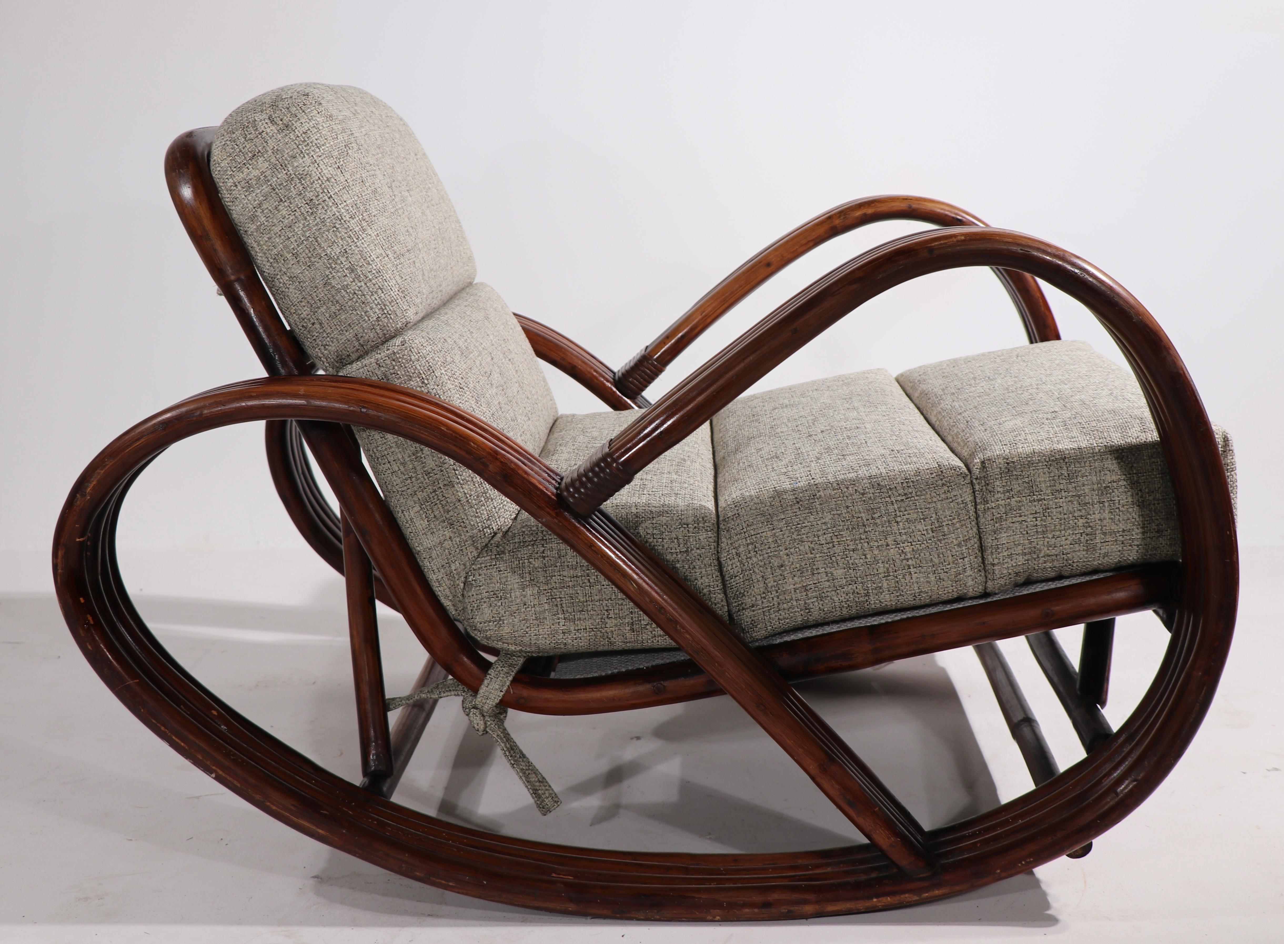 American Pretzel Bamboo Rocking Chair after Frankl