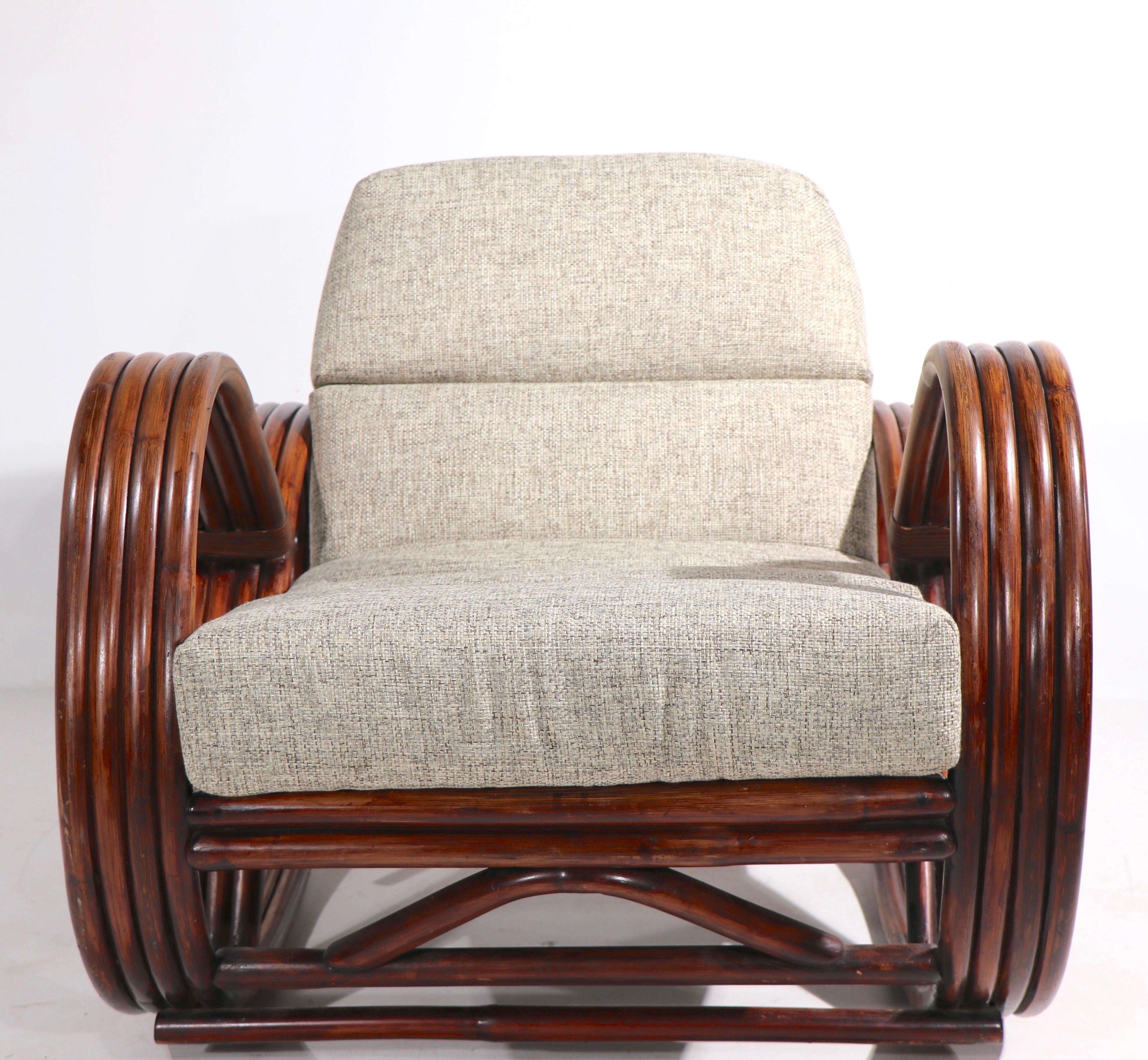 20th Century Pretzel Bamboo Rocking Chair after Frankl