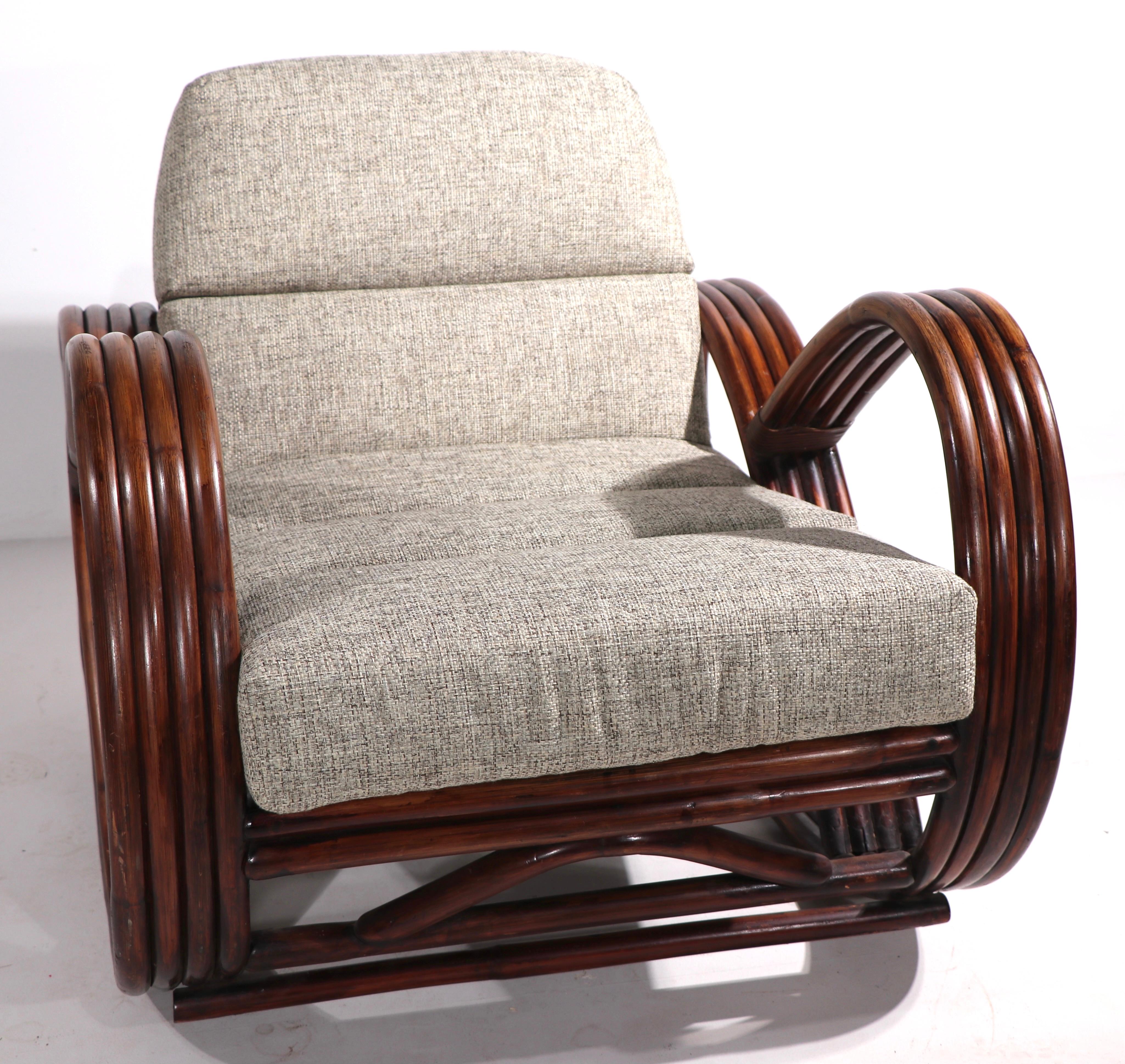 Upholstery Pretzel Bamboo Rocking Chair after Frankl