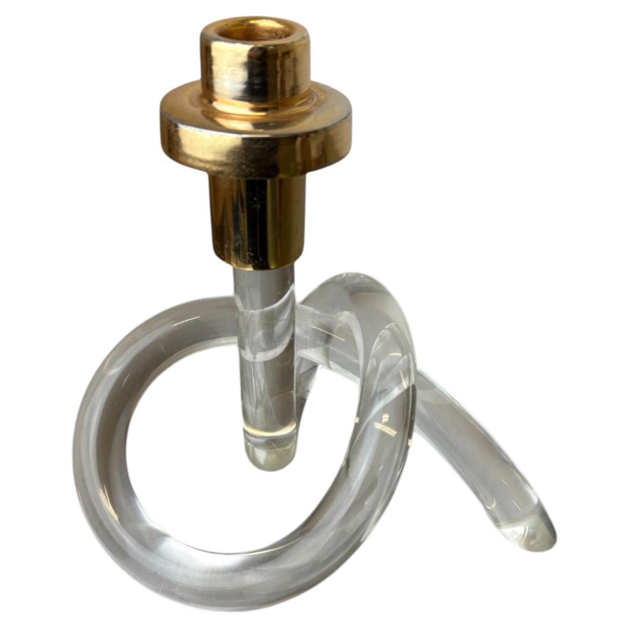 „Pretzel“-Kerzenhalter von Dorothy Thorpe aus Lucite, um 1970 im Angebot