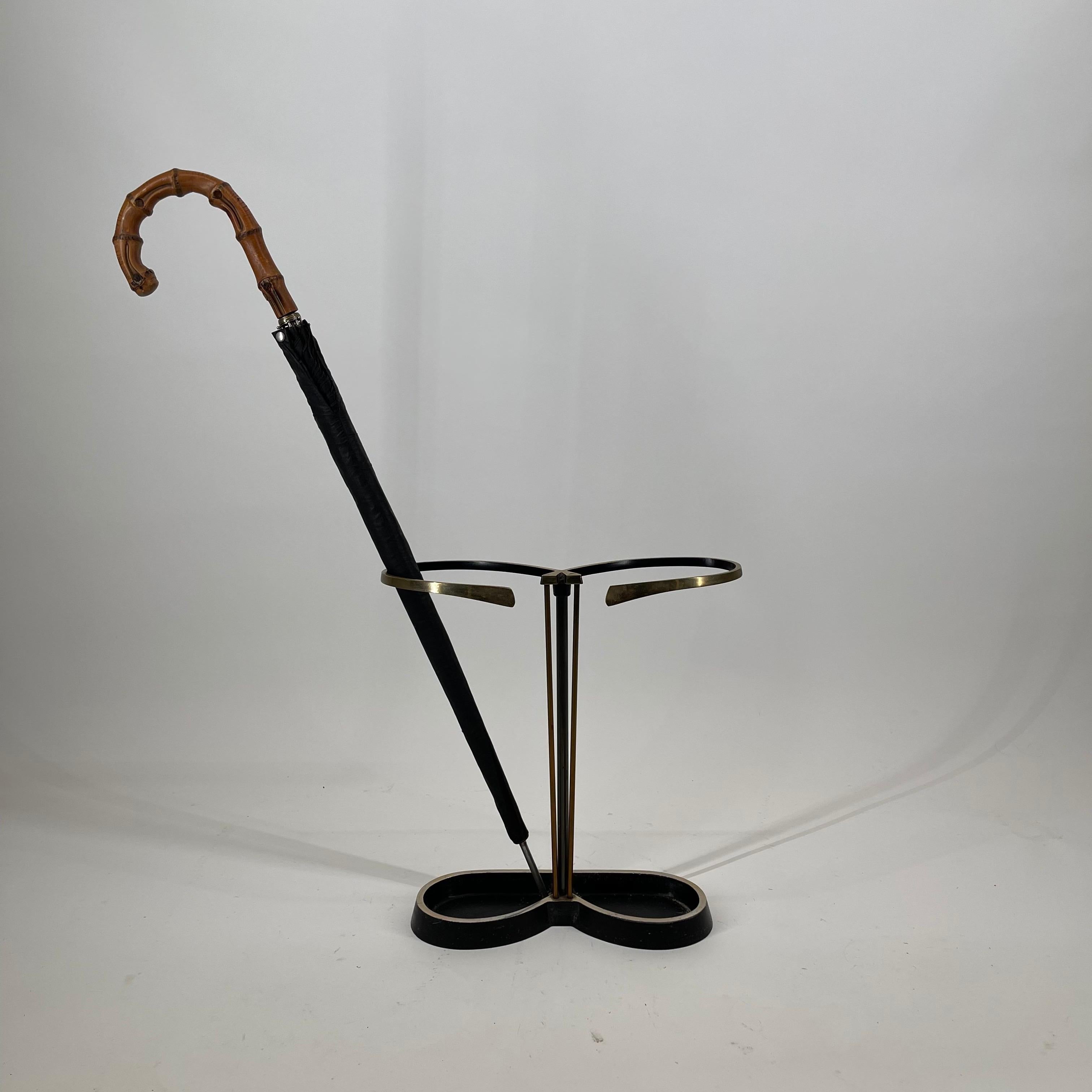 Pretzel Modernist Umbrella Stand Brass, Austria 1950s For Sale 3