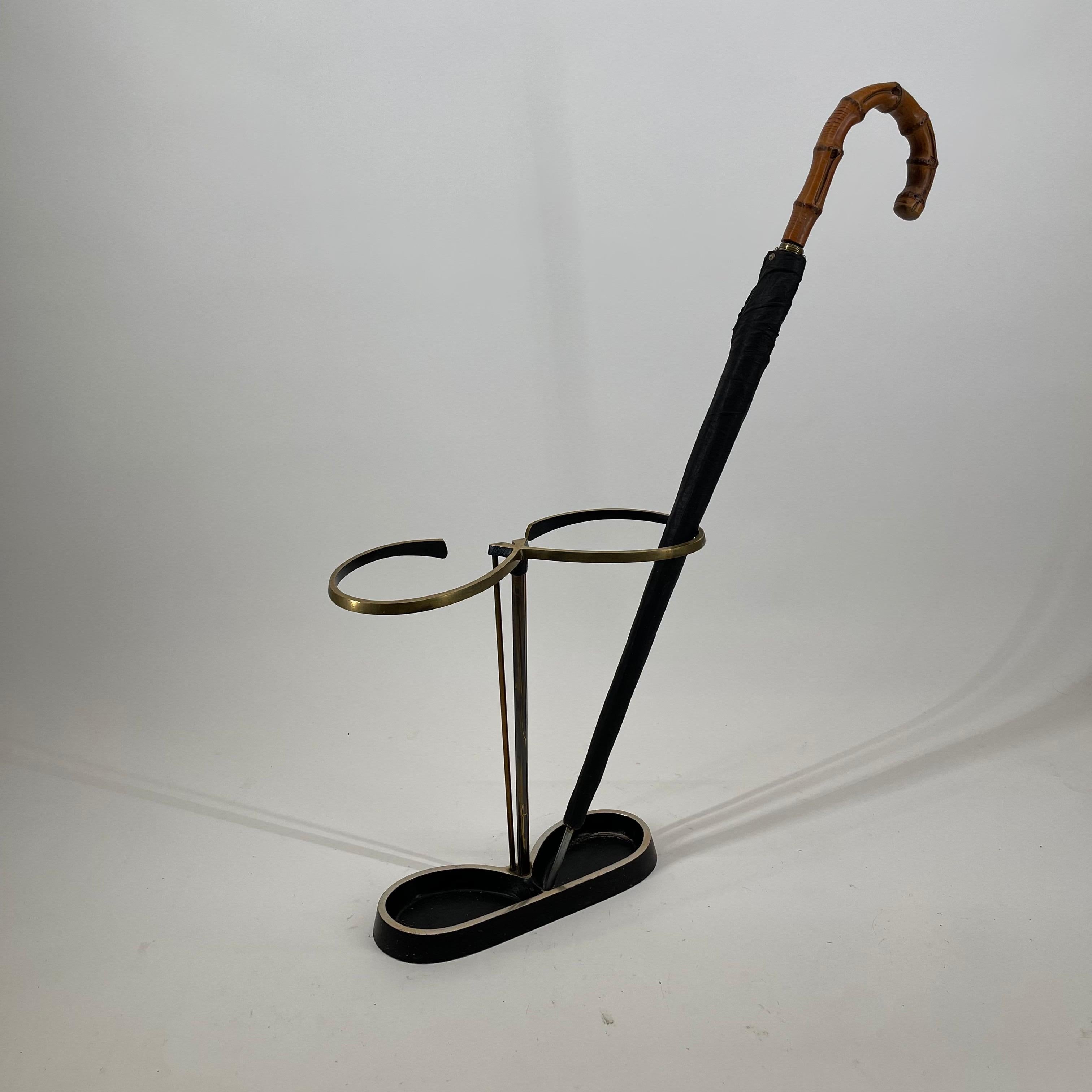 Pretzel Modernist Umbrella Stand Brass, Austria 1950s For Sale 5