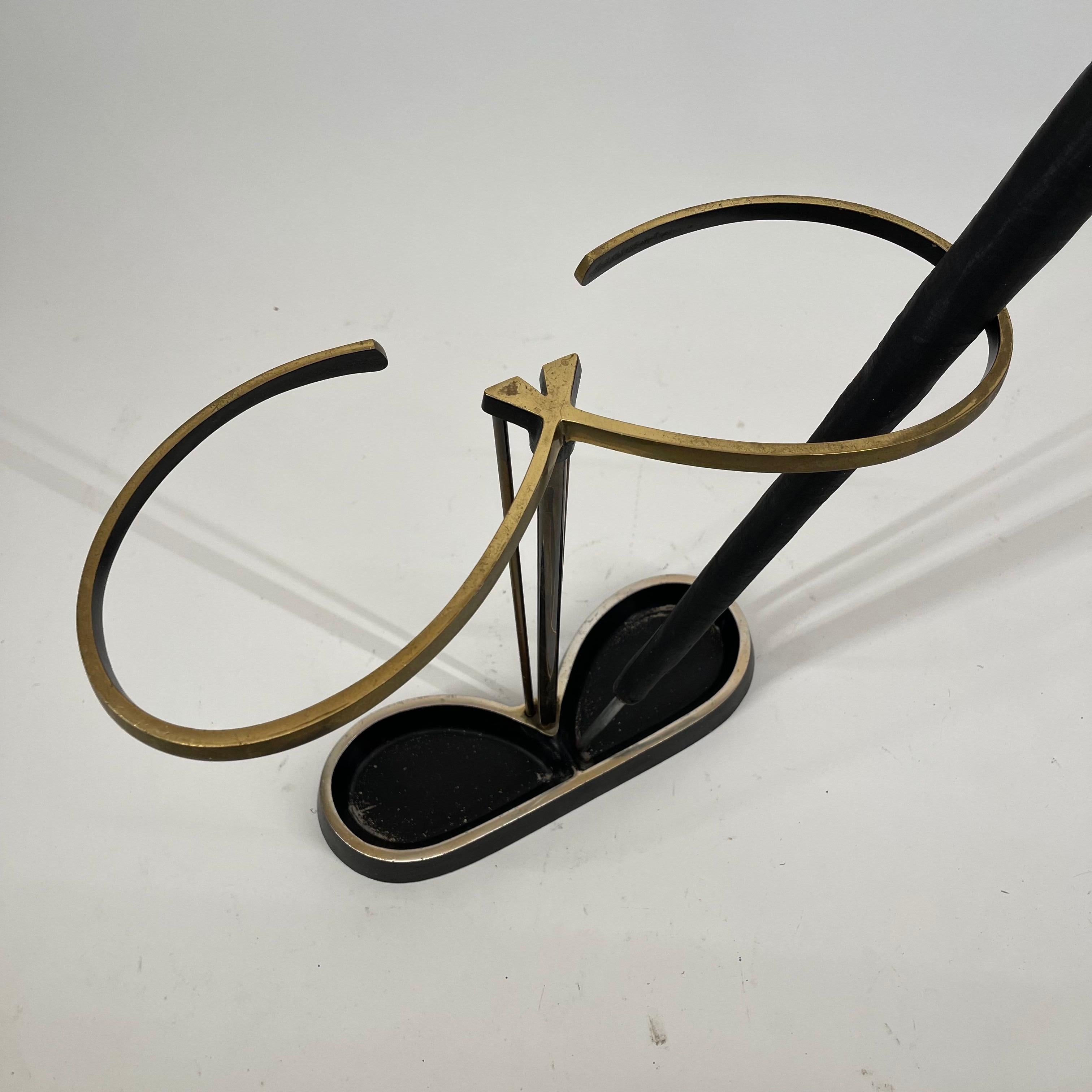 Pretzel Modernist Umbrella Stand Brass, Austria 1950s For Sale 8